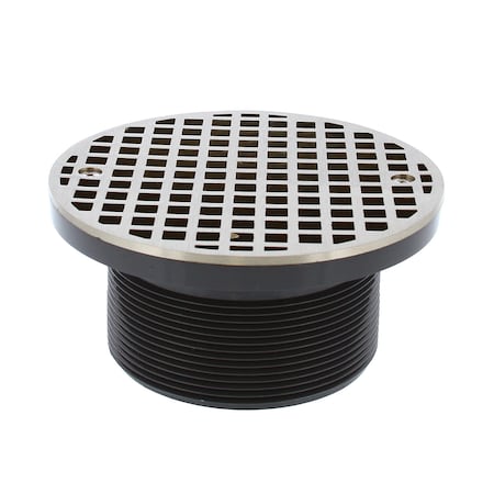 Jones Stephens 4in. IPS PVC Spud with 6in. Nickel Bronze Strainer D56408